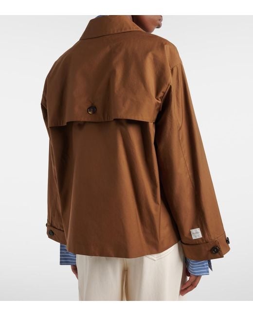 Max Mara Brown The Cube Bouquet Cotton-Blend Twill Jacket