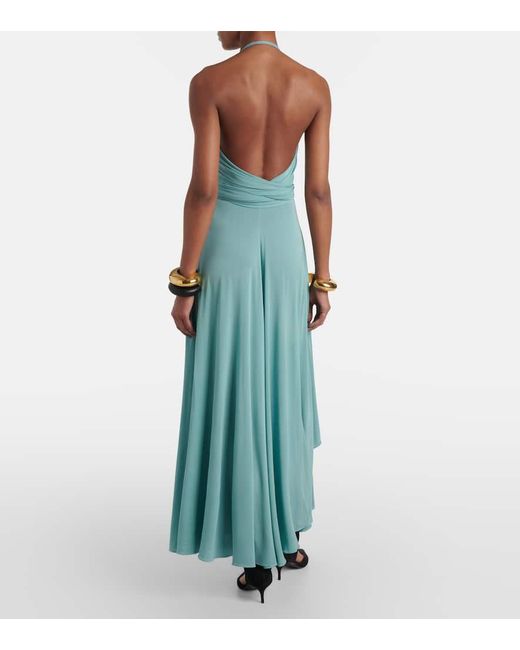 Alaïa Blue Maxikleid Aus Jersey