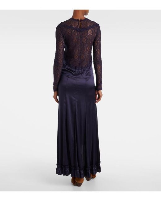 Isabel Marant Blue Dolores Ruffled Dress