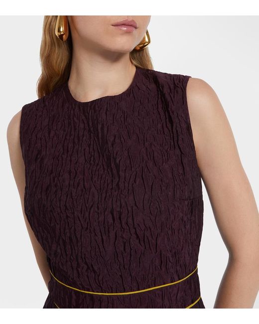 Roksanda Purple Aya Smocked Cloque Midi Dress