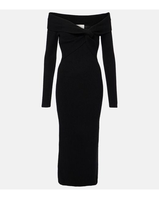 Roland Mouret Black Wool And Cashmere-Blend Midi Dress