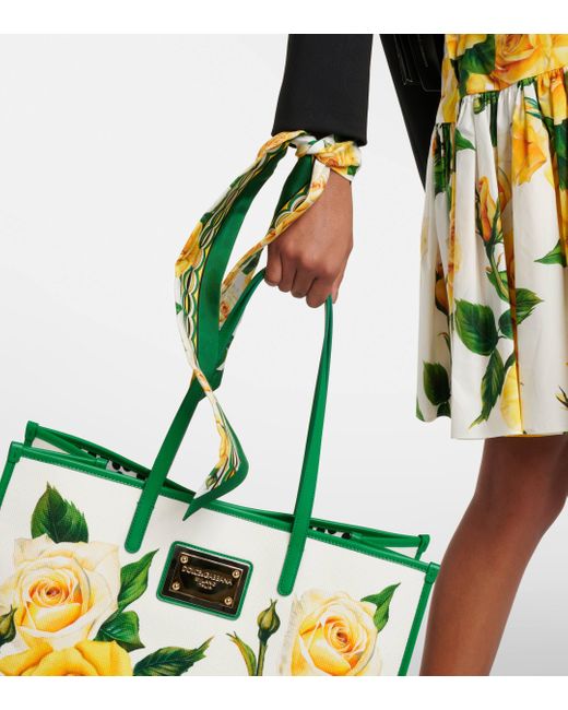 Dolce & Gabbana Yellow Floral Silk Scarf