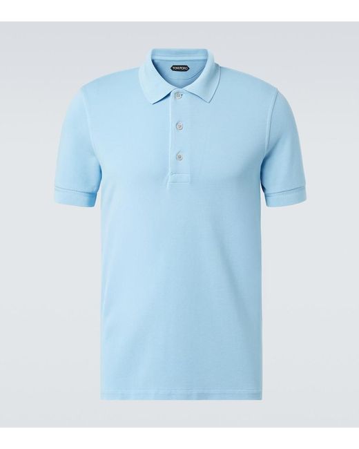 Tom Ford Blue Jersey Polo Shirt for men