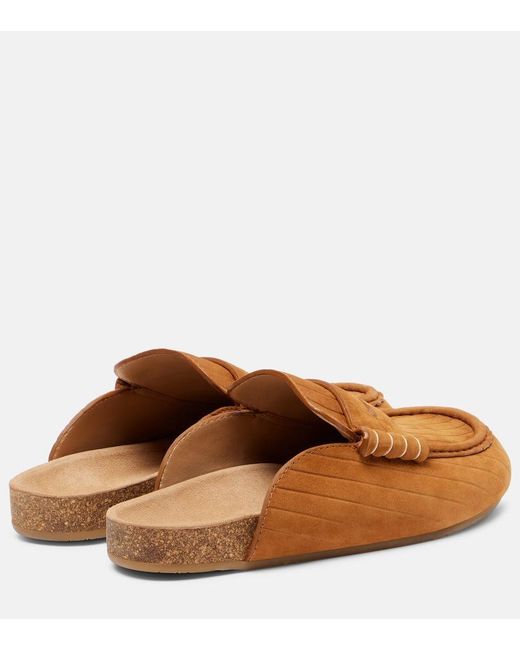 J.W. Anderson Brown Stitch Suede Mules
