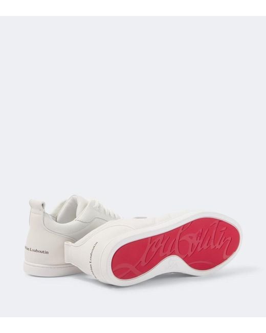 Christian Louboutin White Tutti Rui Leather Low-Top Sneakers for men