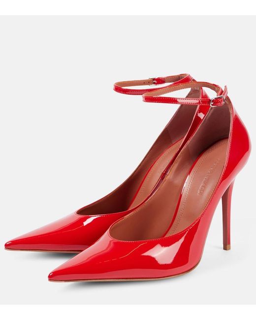 AMINA MUADDI Red Anok 105 Patent Leather Pumps