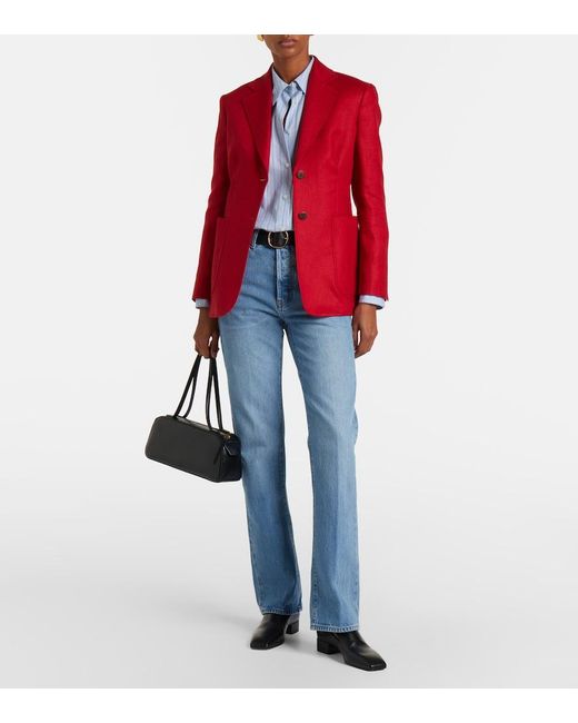 FRAME Blue The Vertical Straight Jeans