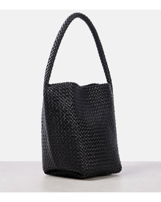 The Row Black Tote N/S Park Medium Aus Leder