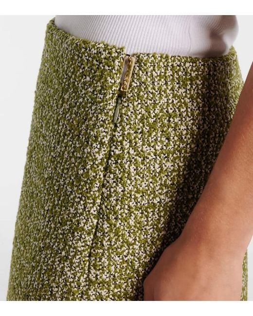 Gucci Green Cotton And Wool-Blend Tweed Miniskirt