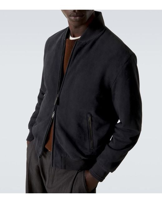 Tod's Blue Suede Bomber Jacket for men
