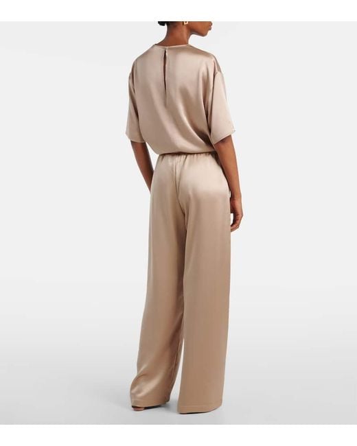 Leset Natural Weite Mid-Rise-Hose Barb Aus Satin