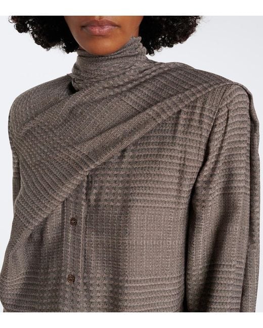 Mugler Brown Schluppenbluse
