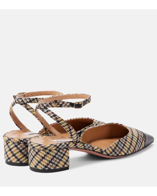 Aquazzura Metallic French Flirt 35 Tartan Pumps