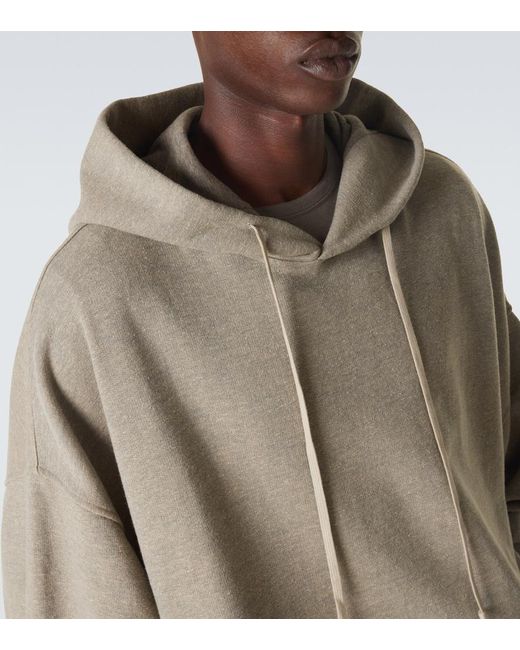 Rick Owens Natural Drkshdw Hun Cotton-Blend Jersey Hoodie for men