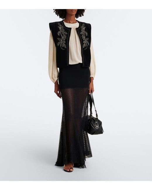 Isabel Marant Black Ioana Lace Maxi Skirt
