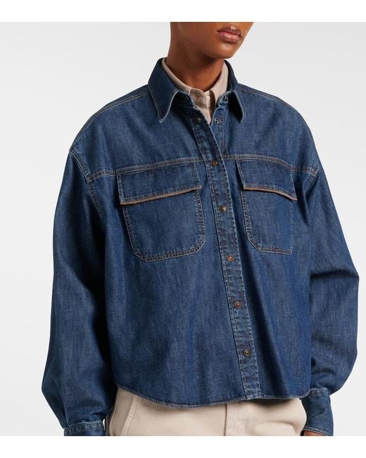 Brunello Cucinelli Blue Monili Denim Jacket
