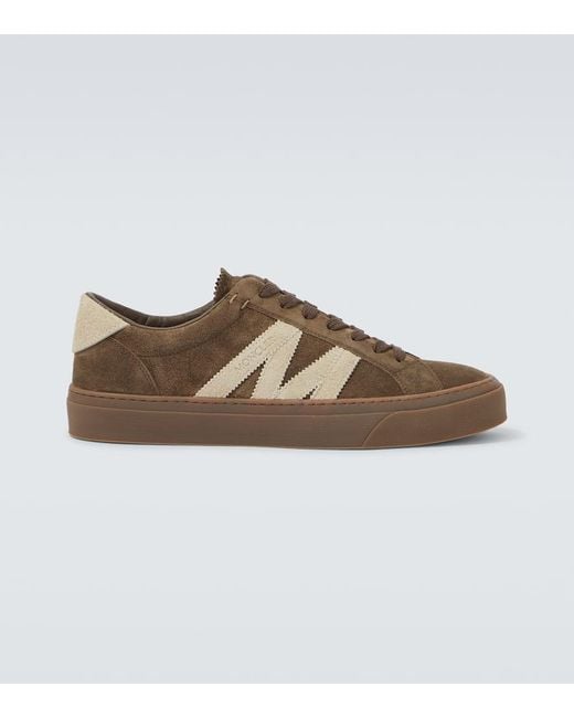 Moncler Brown Monaco2 Suede Sneakers for men