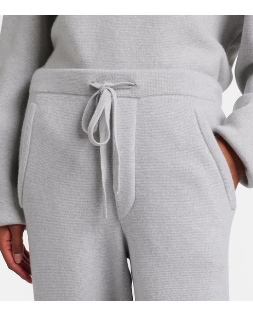 God's True Cashmere Gray Cashmere Straight Pants With Rose Quartz