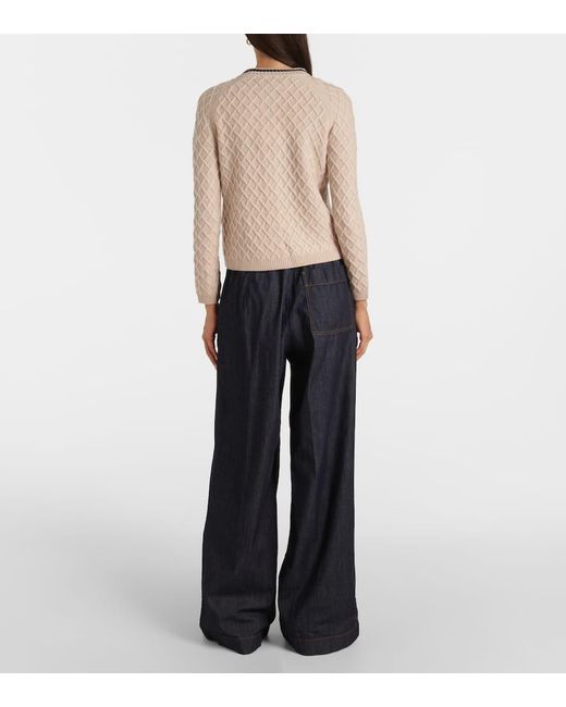Cardigan Baviera De Lana Y Cachemir Max Mara de color Natural