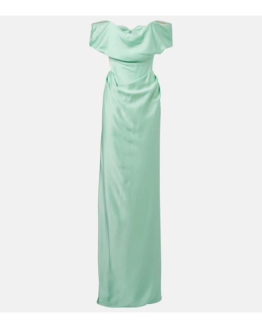 Vivienne Westwood Green Nova Cocotte Satin Corset Gown