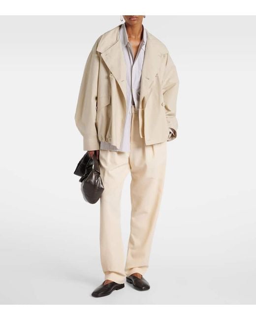 Lemaire Natural Wool-Blend Gabardine Tapered Pants