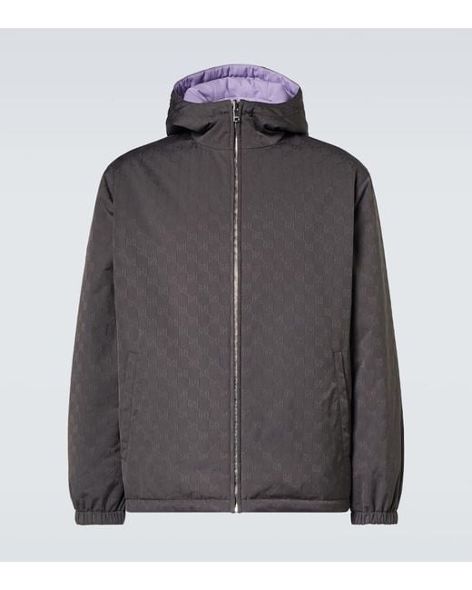 Gucci Gray Reversible Gg Nylon Zip Jacket for men