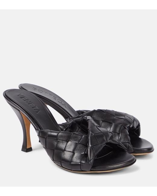 Bottega Veneta Black Leather Kitten Heel Pumps