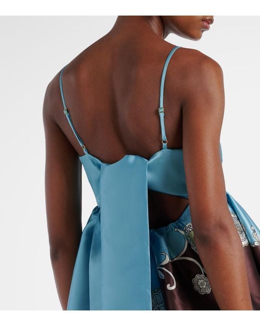 ALÉMAIS Blue Gia Printed Maxi Dress