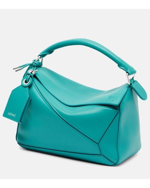 Loewe Blue Tote Bag Puzzle Featherlight Small Aus Leder