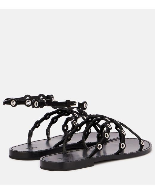 Emilio Pucci Black Leather Sandals