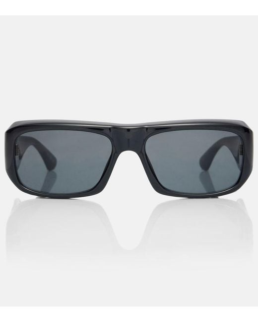 Saint Laurent Blue Sl Logo Rectangular Sunglasses