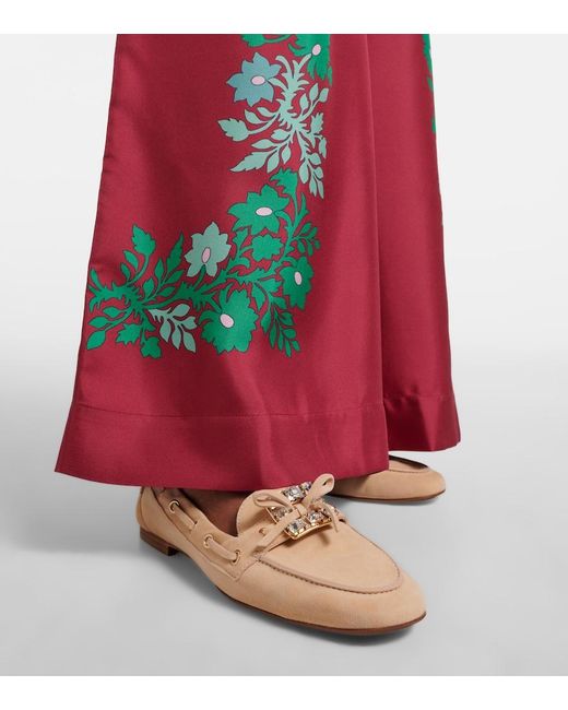 Roger Vivier Natural Boat Strass Embellished Suede Boat Shoes