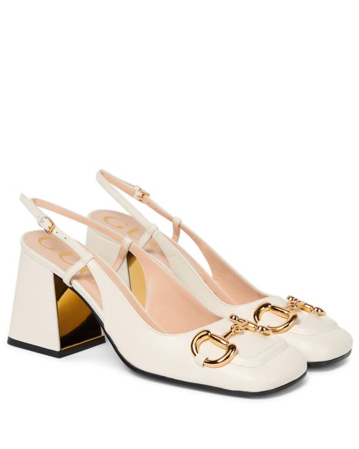 gucci leather slingback pump