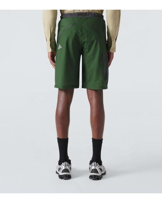 And Wander Green Ripstop Shorts for men