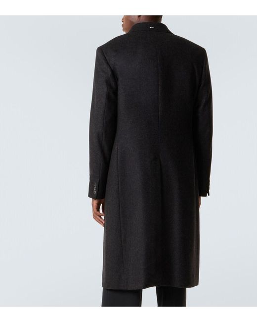 Our Legacy Black Whale Double-Breasted Wool-Blend Coat for men