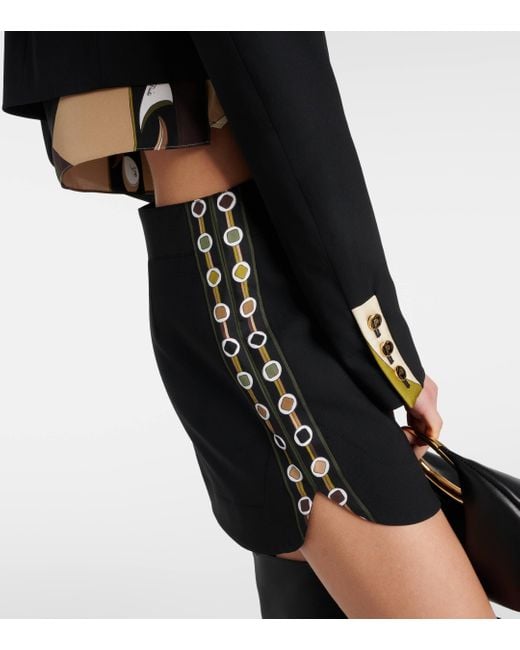 Mini-jupe en soie Emilio Pucci en coloris Black