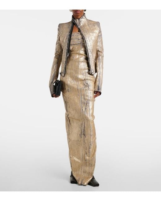 Rick Owens Natural Gary Coated Denim Jacket