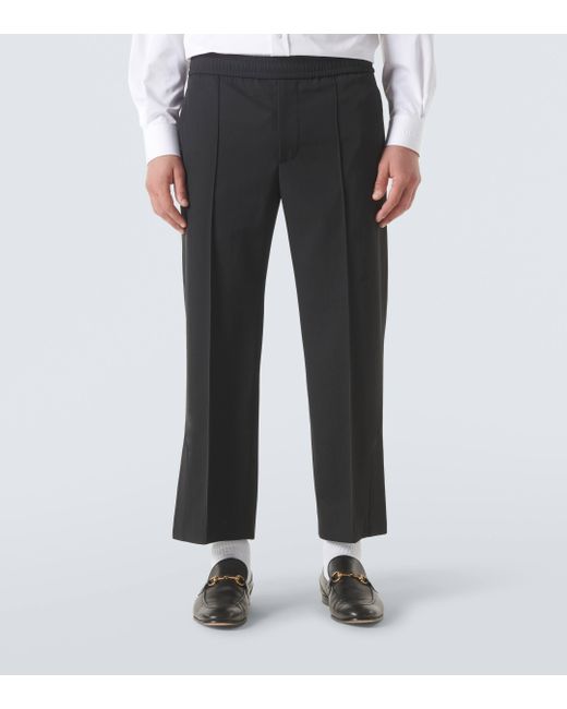Gucci Black Cropped Straight Pants for men