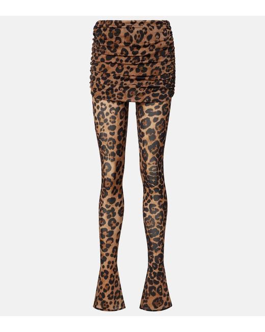 Blumarine Brown Bedruckte Leggings Aus Jersey