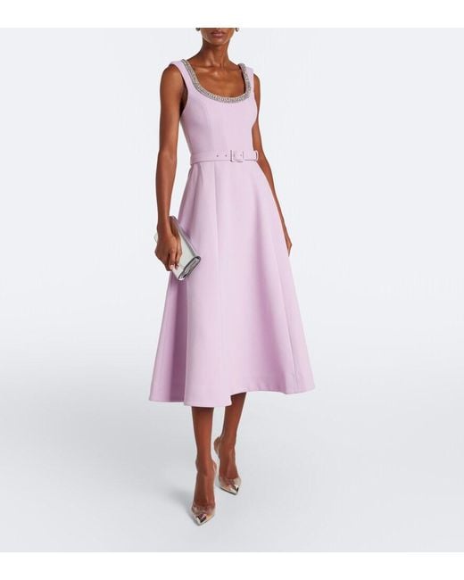 Rebecca Vallance Purple Yolanda Embellished Crepe Cocktail Dress