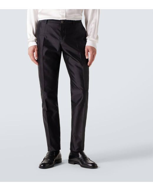 Dolce & Gabbana Black Silk Twill Suit for men