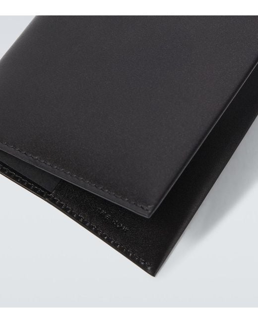 The Row Black Leather Passport Holder for men