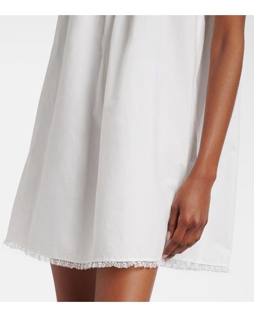 Doen White Daphne Cotton Poplin Minidress