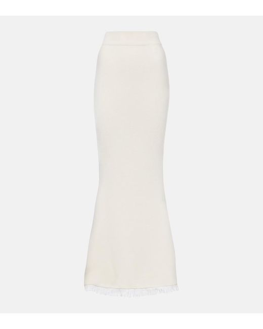 Lisa Yang White Sofia Knitted Cashmere Maxi Skirt