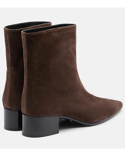 Khaite Brown Andee Suede Ankle Boots