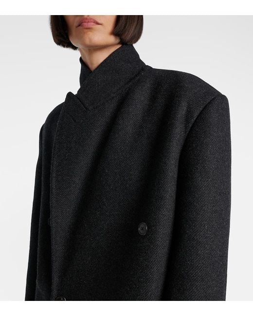 The Row Black Hariet Wool And Cashmere Coat