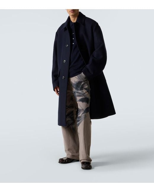 Dries Van Noten Gray Printed Cotton Chinos for men