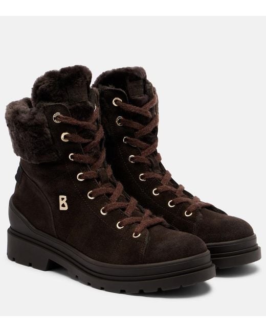 Bogner Black St. Moritz Lace-up Boots With Spikes
