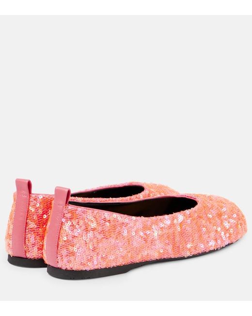 J.W. Anderson Pink Ballerinas Mit Pailletten