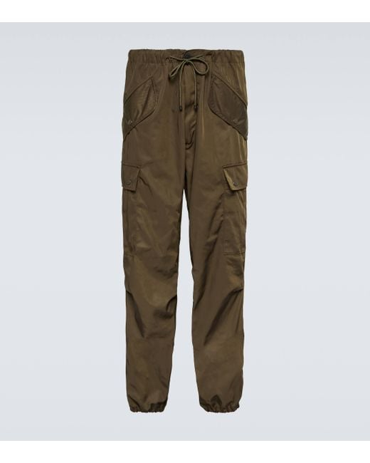 Dries Van Noten Green Pentin Technical Cargo Pants for men